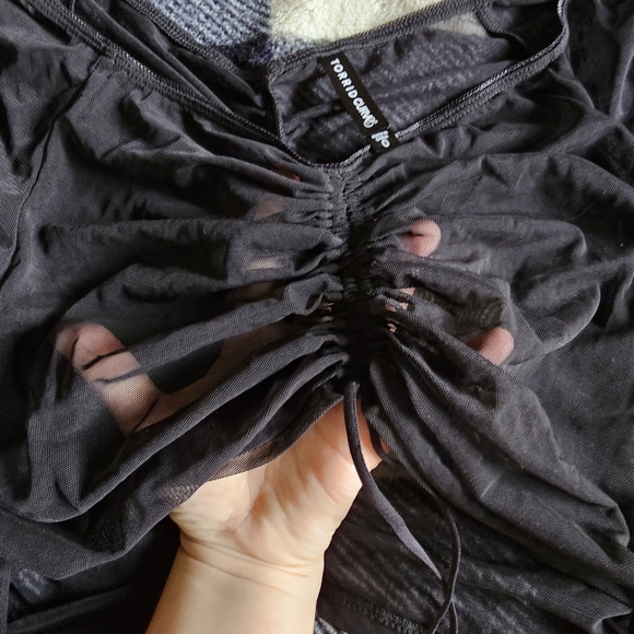 Torrid sheer mesh whimsigoth Y2K crop top, size 0 - Picture 3 of 5
